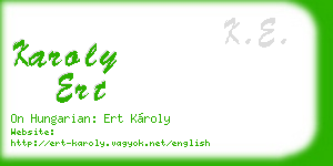 karoly ert business card