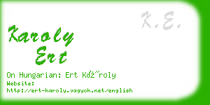 karoly ert business card